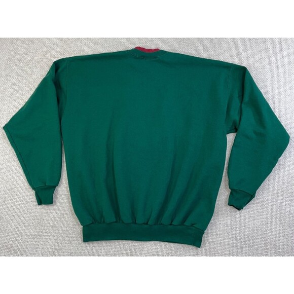 Vintage MC Sportswear Christmas Sweater Sweatshirt Women's XL Poinsettia - Picture 3 of 7